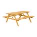 Loon Peak® Omarion Outdoor Picnic Table Wood/Glass in Brown | 30 H x 70 W x 27 D in | Wayfair LNPK6217 38757922