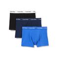 Calvin Klein 3 Pack Trunks - Cotton Stretch,Boxers, Multicolour (Black/Cobalt W/Blue), XL, (Pack of 3)