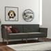 Novogratz Regal Twin 80.5" Wide Linen Convertible Sofa Wood/Linen/Polyester in Gray | 32.5 H x 80.5 W x 33.5 D in | Wayfair 2180429N