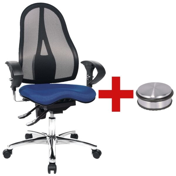 Topstar Bürostuhl »Sitness 15« mit Armlehnen inkl. Türstopper »Disc« blau