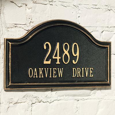 Oakview Address Plaques - Lawn Plaque, Black Lawn Plaque, Standard - Frontgate