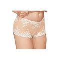 Wacoal Women's Embrace Lace Boy Short Pant, Sand/Ivory, Small