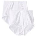 Bali Women's Shapewear Double Support® Coordinate Brief with Lace Tummy Panel Light Control 2-Pack - white - 3X Plus