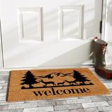 Loon Peak® Williamson Rocky Mountain Welcome 29 in. x 17 in. Non-Slip Outdoor Door Mat Coir in Brown | Wayfair LNPK6314 38841763