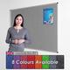 Wonderwall Fully Fire-Retardant Notice Board - Aluminium Frame - 120 x 90cm with Fixings, 8 Colours to Choose from (Grey)