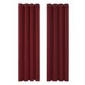 Deconovo Eyelet Blackout Curtains Solid Curtains Thermal Insulated Blackout Curtains for Bedroom 135x240cm Red Two Panels