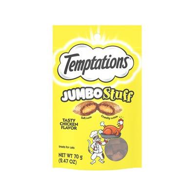 Temptations Jumbo Stuff Tasty Chicken Flavor Soft & Crunchy Cat Treats, 2.47-oz bag