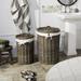 2 Piece Round Rattan Laundry Hamper Set in Brown/White Laurel Foundry Modern Farmhouse® | 25.5 H in | Wayfair GRKS1620 39095948