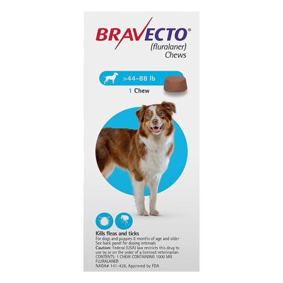 Bravecto For Large Dogs (44 To 88lbs) Blue 2 Chews