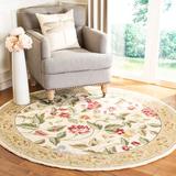 White 48 x 0.25 in Area Rug - Lark Manor™ Hollander Floral Handmade Looped Ivory/Beige Indoor Area Rug Wool | 48 W x 0.25 D in | Wayfair