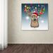 Trademark Fine Art 'Christmas Deer 2' Canvas Art Canvas in Blue/Brown | 18 H x 18 W in | Wayfair ALI7884-C1818GG