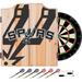 Trademark Global NBA Fade Dartboard & Cabinet Set in Brown/Gray/Green | 24.75 H x 20.5 W x 3.5 D in | Wayfair NBA7010-SS2