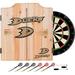 Trademark Global NHL Dartboard & Cabinet Set, Wood in Gray/Green | 24.75 H x 20.5 W x 3.5 D in | Wayfair NHL7010-AD