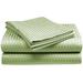 Alwyn Home 400 Thread Count Striped Sateen Sheet Set 100% Egyptian-Quality Cotton/Sateen/100% in Green | 95 H x 109 W in | Wayfair
