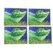 Hokku Designs Alixe Whimsical Alligator 16" Cotton Placemat Set Cotton in Blue/Green | 16 W x 12 D in | Wayfair LRUN4085 39318080