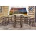 Loon Peak® Tustin Counter Height Pine Solid Wood Dining Table Metal in Brown/Green | 40 H x 45 W x 45 D in | Wayfair LNPK8270 39526059