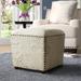 Ophelia & Co. Laney Upholstered Ottoman w/ Nailhead Trim in Brown/White | 18 H x 19.5 W x 19.5 D in | Wayfair OPCO2003 39559995