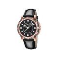 Lotus Women's Quartz Watch with Black Dial Analogue Display and Black Leather Strap 15860/2