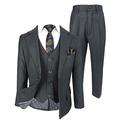 526 TPS-HNK21 Cocktail Italian Design All in One Boys Suits 6 Piece Formal Wedding Complete Set in Dark Grey Age 4 Years