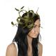 Hats By Cressida Womens Occasion Sinamay with Feather Ascot Fascinator - Olive Green