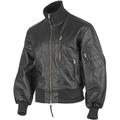 Mil-Tec German Army Leather Flight Jacket Black Size S