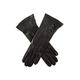 Dents Rose Women's Silk Lined Leather Gloves BLACK 7