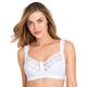 Miss Mary of Sweden Lovely Lace Women's Non-Wired Full Cup Cotton Bra Gift for her, Gift for Women White