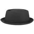 Stetson Athens Women's/Men's Cotton Pork Pie hat - Cotton hat - Made in Italy - Summer/Winter - Men's hat with Lining - Porkpie Black 56 cm