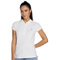 Tommy Hilfiger - Short Sleeve Top - Tommy Hilfiger Women - Polo Shirt - Women's Heritage Short Sleeve Slim Polo Shirt - Classic White - Size M