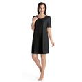 Hanro Women's Nachthemd 1/2 Arm 90 cm Nightie, Black (Black 0019), Large (Size: L)