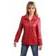 Womens Classic Zip Up Real Leather Jacket Ladies Semi Fitted Lambskin Coat Julia Red (18)