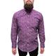 Men's Relco Purple Paisley Longsleeve Button Down 100% Cotton Shirt Small