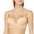 Gossard Women's 7705 Superboost Underwired Lace Plunge T-Shirt Bra, Beige, 38 FF