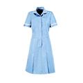 Alexandra Workwear Womens Zip Front Healthcare Dress Pale Blue 8 S