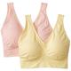 Ahh By Rhonda Shear Women's 2 Pack Ahh Bra with Removable Pads, Blush/Yellow, M