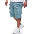 Geographical Norway PANORAMIQUE Men - Men's Casual Cotton Bermuda Shorts - Men's Sport Cargo Breathable Chino Bermudas - Short Belted Normal Fit Comfortable Sky Blue M