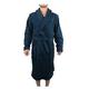 Tommy Hilfiger - Men's Icon Bathrobe - Blue - Pure 100% Cotton Dressing Gown - Two Front Patch Pockets & Tie Wrap - Size XL