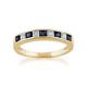 Yellow 9ct Gold 0.40ct Natural Sapphire & Diamond Half Eternity Band Ring