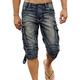 Idopy Men`s Cargo Denim Biker Jeans Shorts with Zippers 29