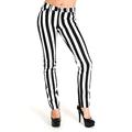 Run & Fly New Womens Skinny Stretch Mid Rise Black and White 1" Stripe Jeans Indie Retro, UK 16-34" Waist / 32" Leg, Regular