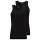 BOSS Mens Tank Top 2P CO/EL Two-Pack of Slim-fit Underwear Vests Black