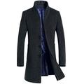 Vogstyle Men's Casual Slim Fit Woolen Coat Trenchcoats XS Thin Grey