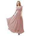 Angel Star New Chiffon Floor Long Maxi Evening Bridesmaid Formal Party Prom Dress Gown (8, Dusky Pink)