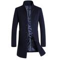 Vogstyle Men's Casual Slim Fit Woolen Coat Trenchcoats S Thick Blue