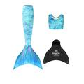 Planet Mermaid Girls Kids 3 Piece Vivid Colour Swimming Mermaid Tail, Crop Top & Wear-Resistant Magic Fin Monofin Included. Sea Star