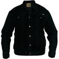 Duke London Mens Denim Jacket Biker Heavy Duty Premium Quality Classic Jacket (Medium, Black)