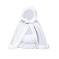 BEAUTELICATE Women's Bridal Cape Wedding Cloak With Fur Hip-length(White)