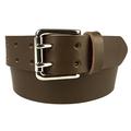 42-46 inch (XL), Dark Brown, Nickel Plated Solid Brass Double Prong Buckle Mens Quality 1.5" Wide Leather Belt Made In UK