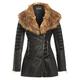 SS7 New Women's Faux Leather Fur Biker Jacket, Black, Sizes 8 to 18 (UK - 12, Black)