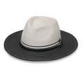 Wallaroo Hat Company Women’s Kristy Fedora – UPF 50+, Lightweight, Adjustable, Packable, Designed in Australia, Two-Toned Ivory/Black